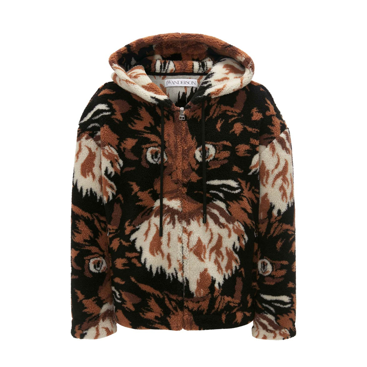 JW Anderson ZIP FRONT HOOD JACKET, Brown - Image 1