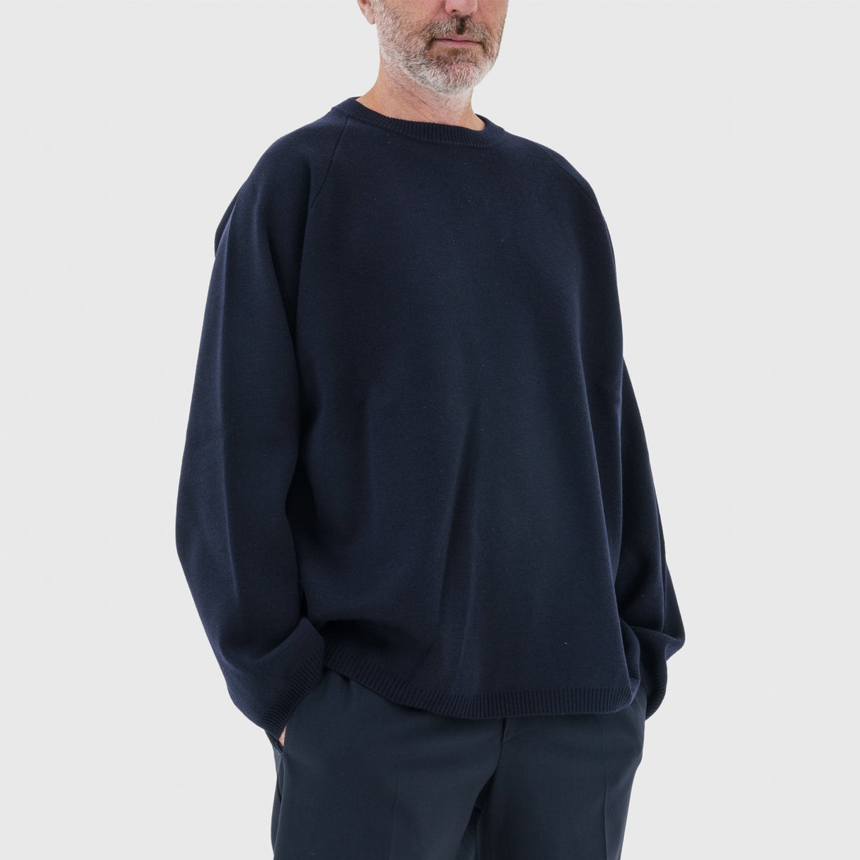O-NECK KNIT, Navy