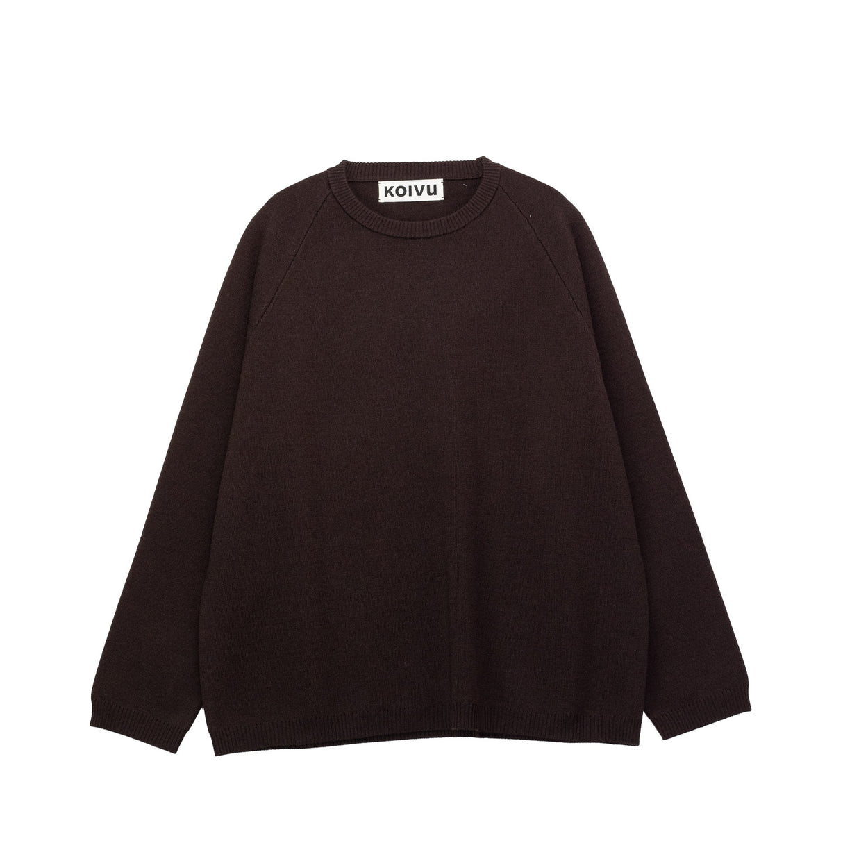 O-NECK KNIT, Dark Brown