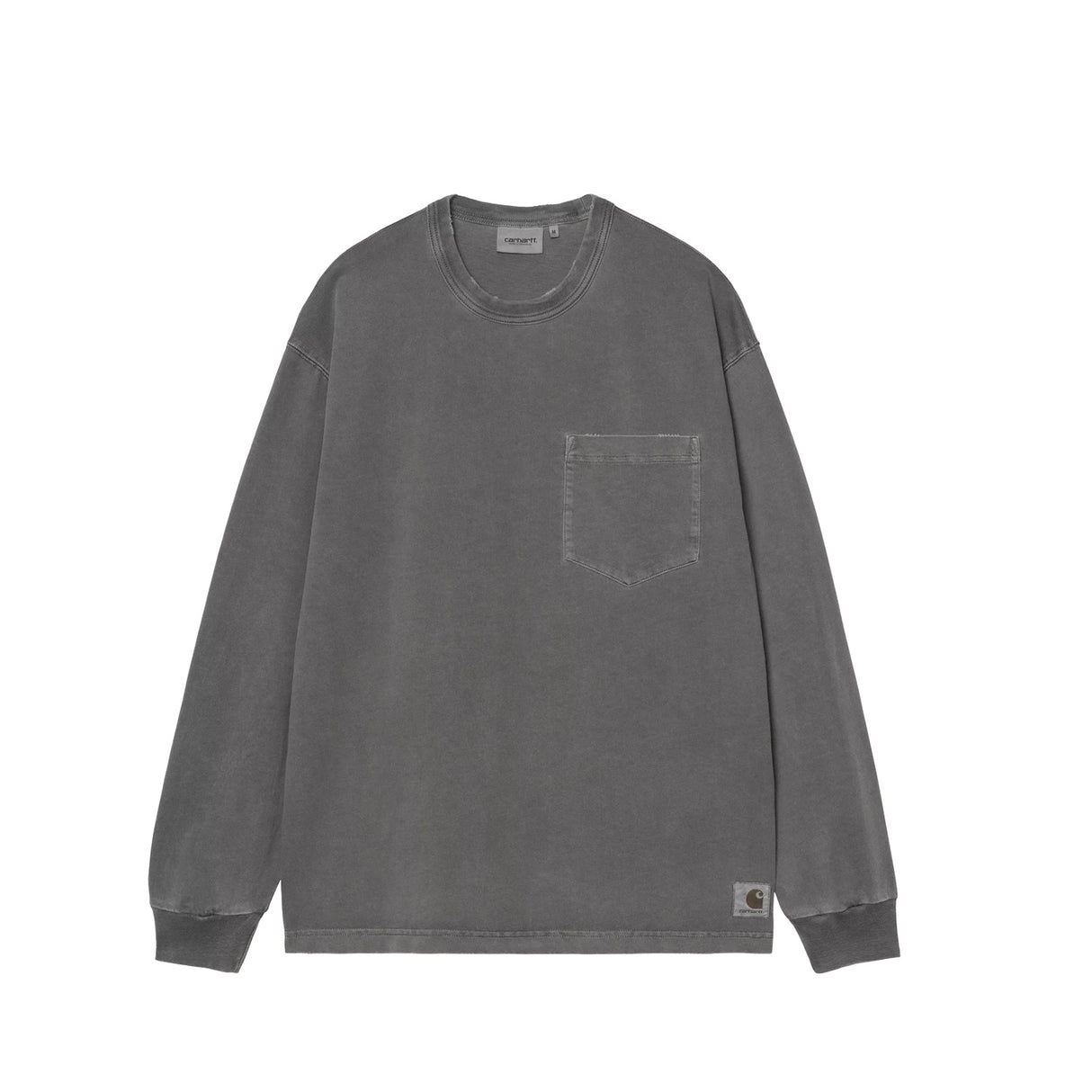 L/S TORION POCKET T-SHIRT, Black Grind Wash