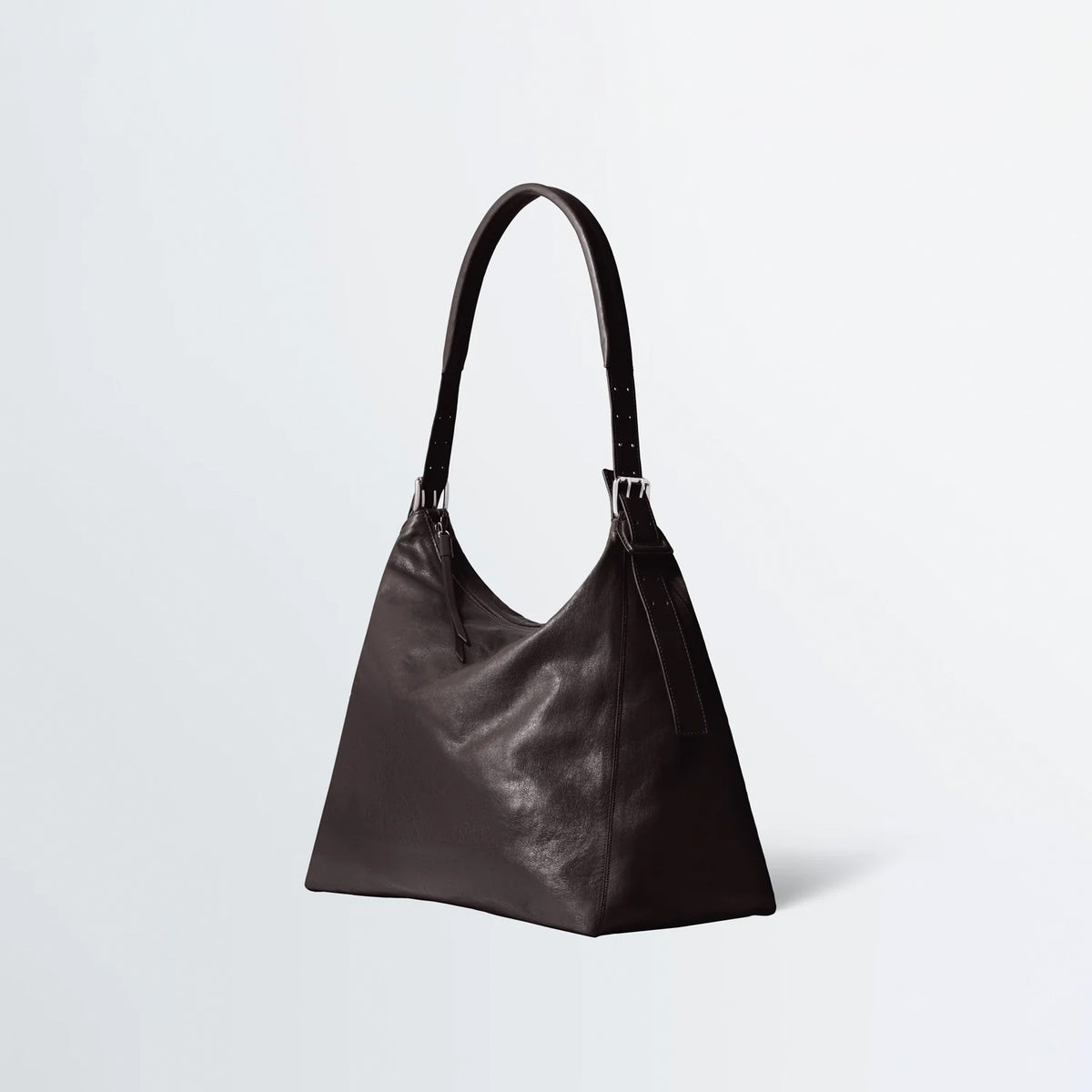Lemaire BELTED HOBO BAG, Dark Chocolate