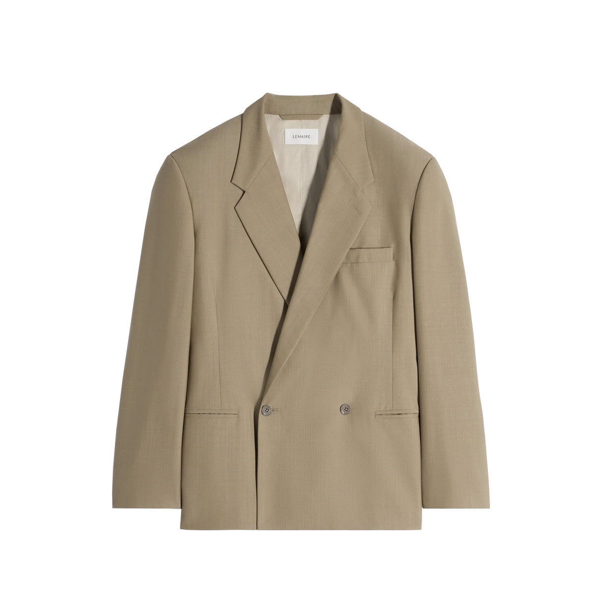 Lemaire DOUBLE BREASTED TAILORED JACKET, Hay Green