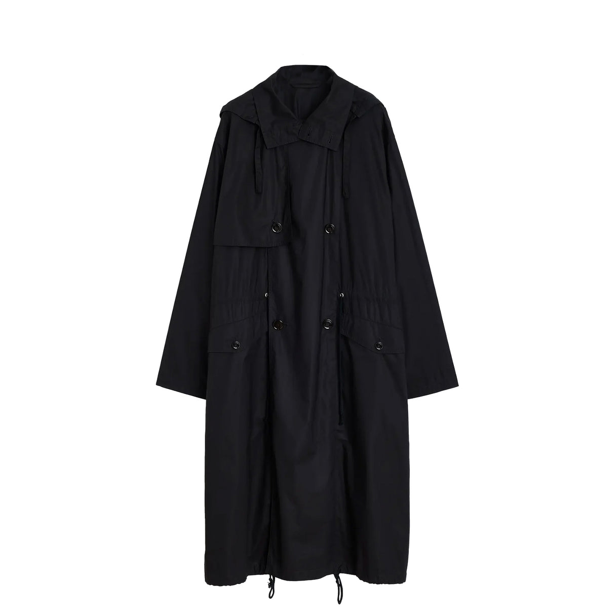 Lemaire LIGHT HOODED TRENCH, Black