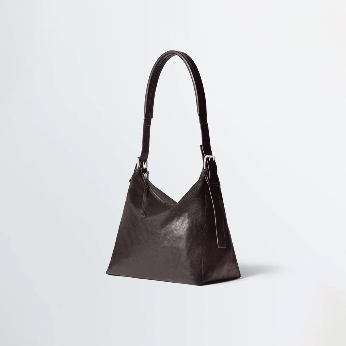 Lemaire SMALL BELTED HOBO BAG, Dark Chocolate