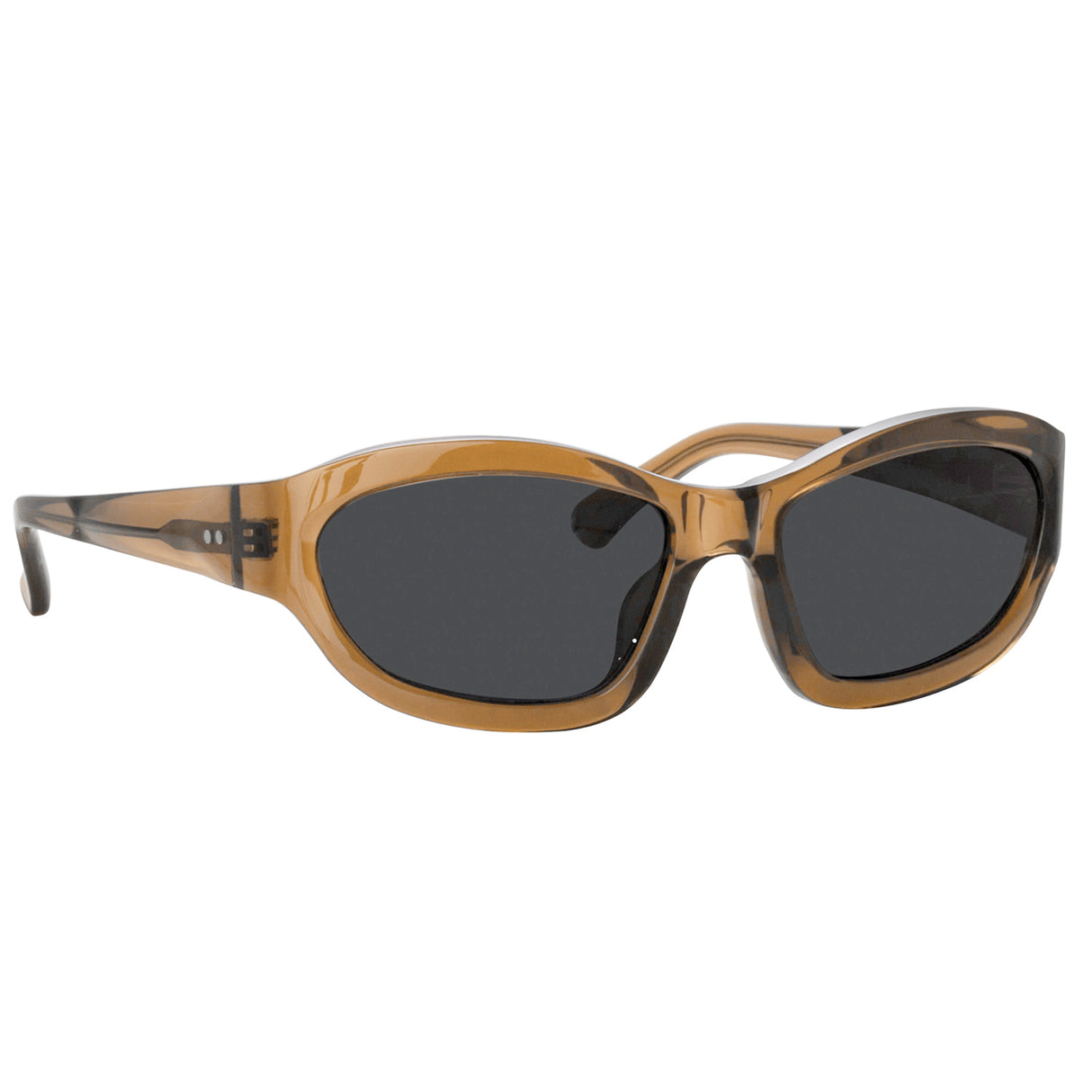 Linda Farrow X Dries Van Noten WRAP SUNGLASSES, Dark Camel