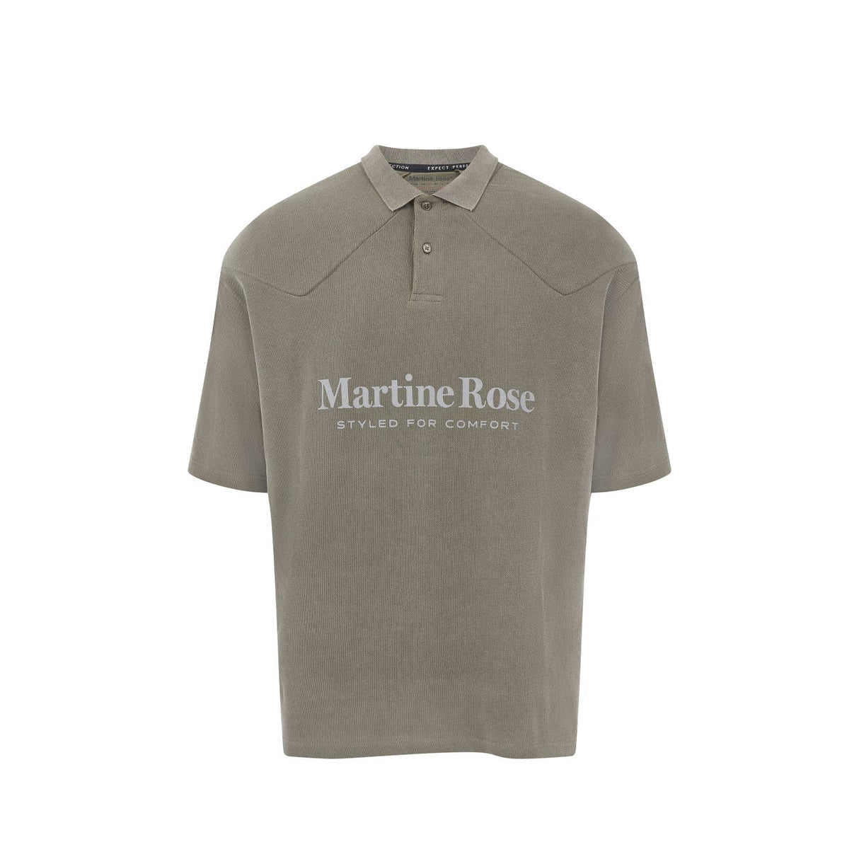 Martine Rose PADDED POLO, Green Khaki