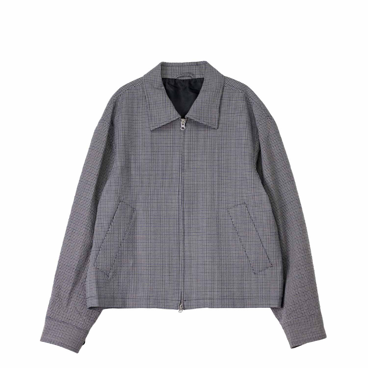 Gray checkered jacket on a white background
