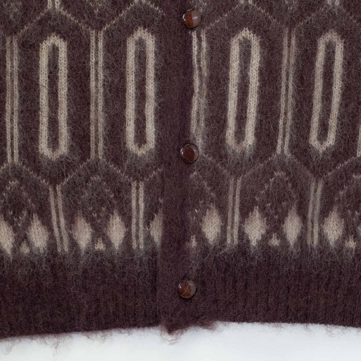 Needles MOHAIR CHECK GEOMETRIC, Burgundy