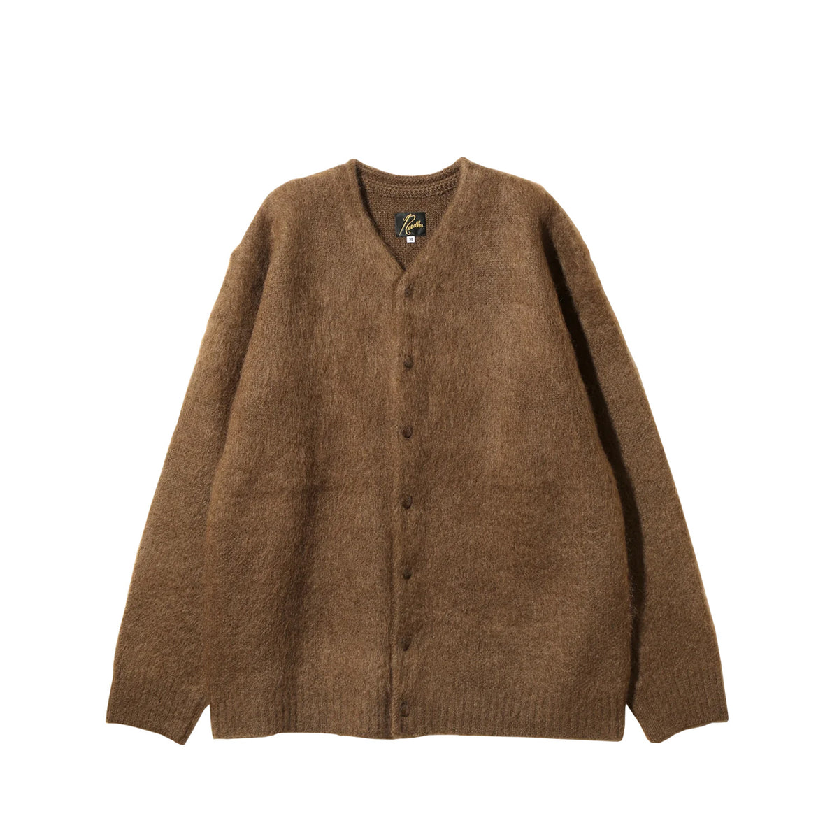 Needles MOHAIR CREWNECK CARDIGAN, Brown