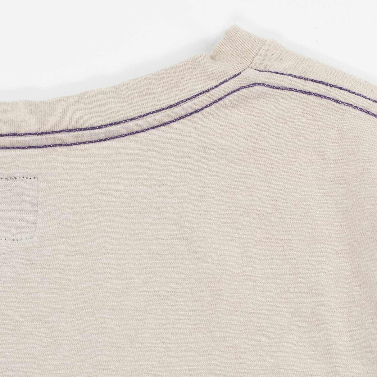 Needles S/S PAPILLON EMBRoidery POCKET TEE, Oatmeal