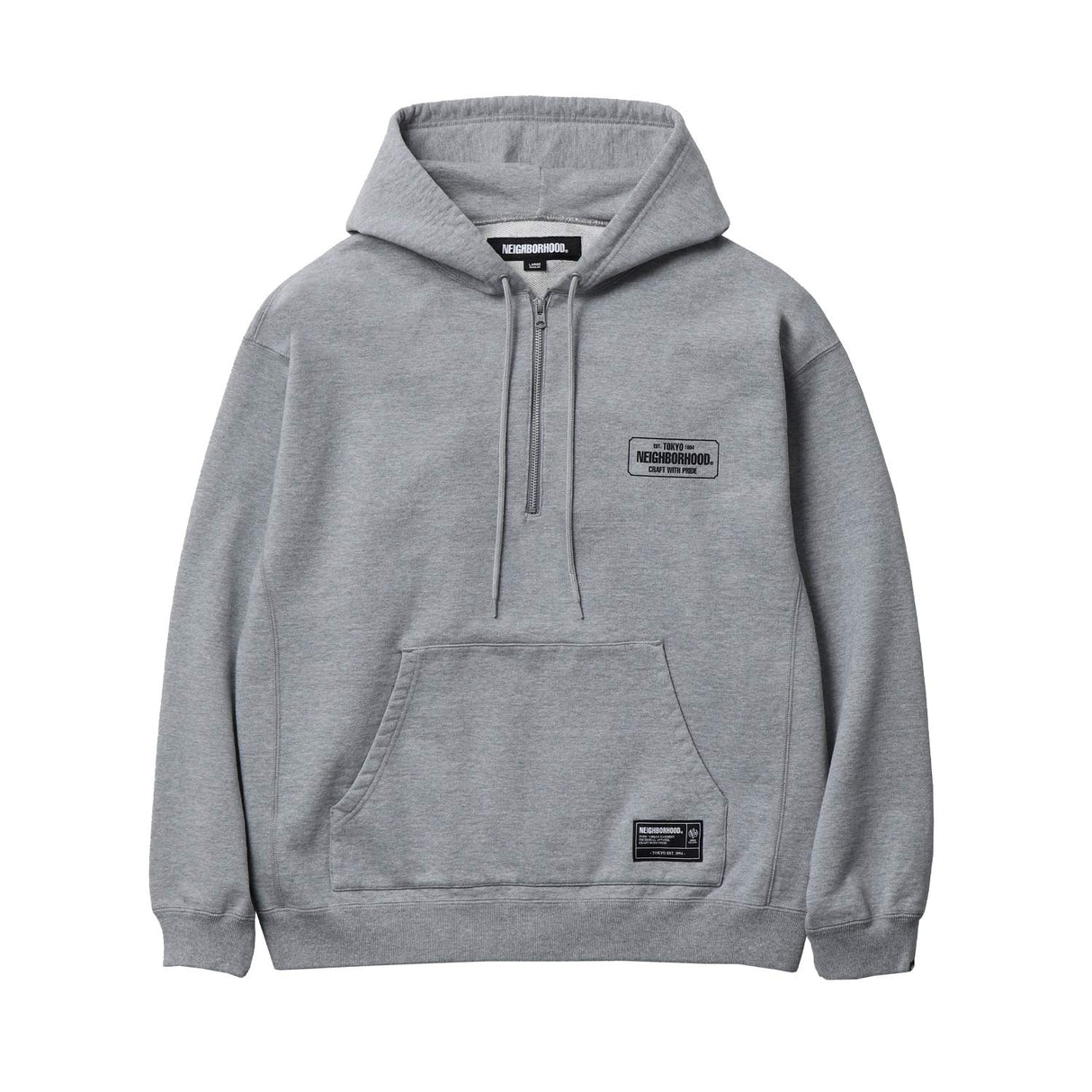 Neighborhood CLASSIC SWEAT HALF ZIP HOODIE, Gray