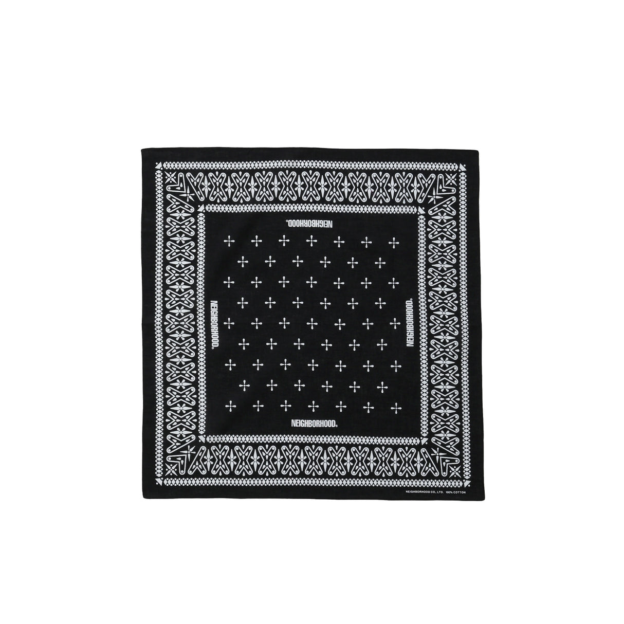 Neighborhood CROSS PATTERN BANDANA, Black