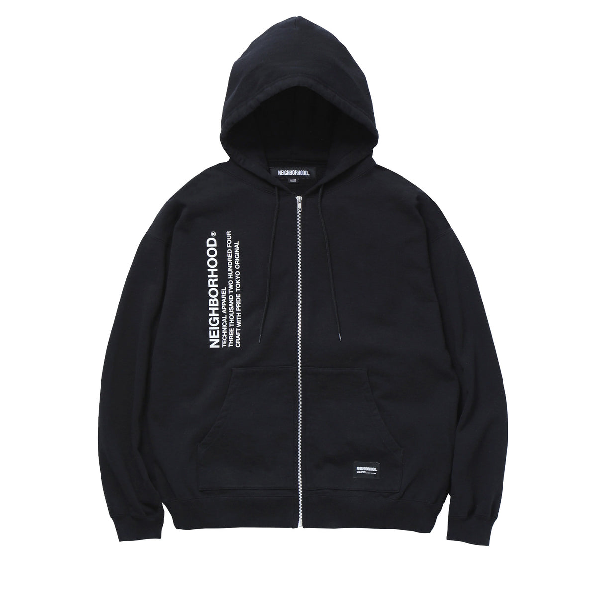 Neighborhood SOLID SWEAT ZIP HOODIE LS, Black