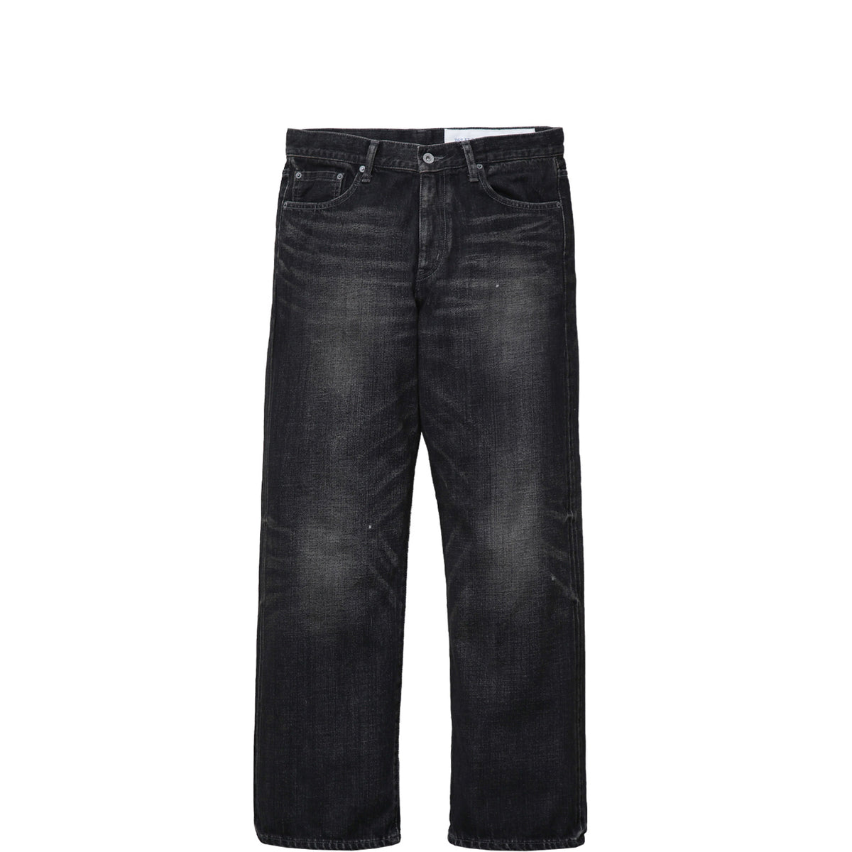 Neighborhood WASHED DENIM FULL CUT PANTS, Black