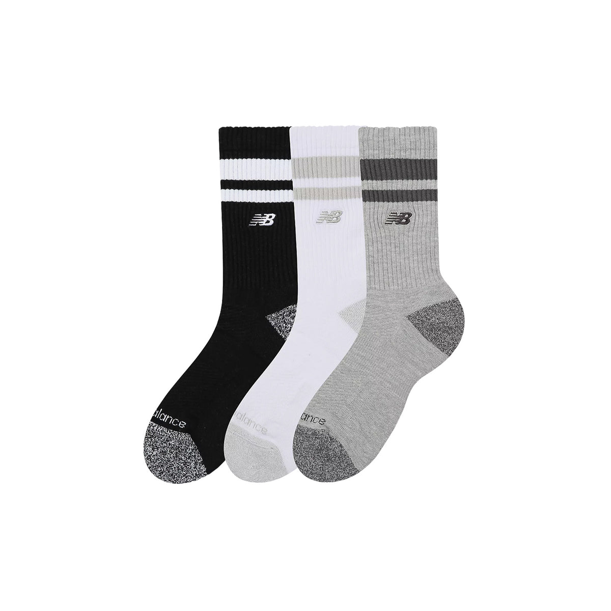 New Balance ACTIVE PREMIUM STRIPED CREW SOCKS 3-PACK, Multi