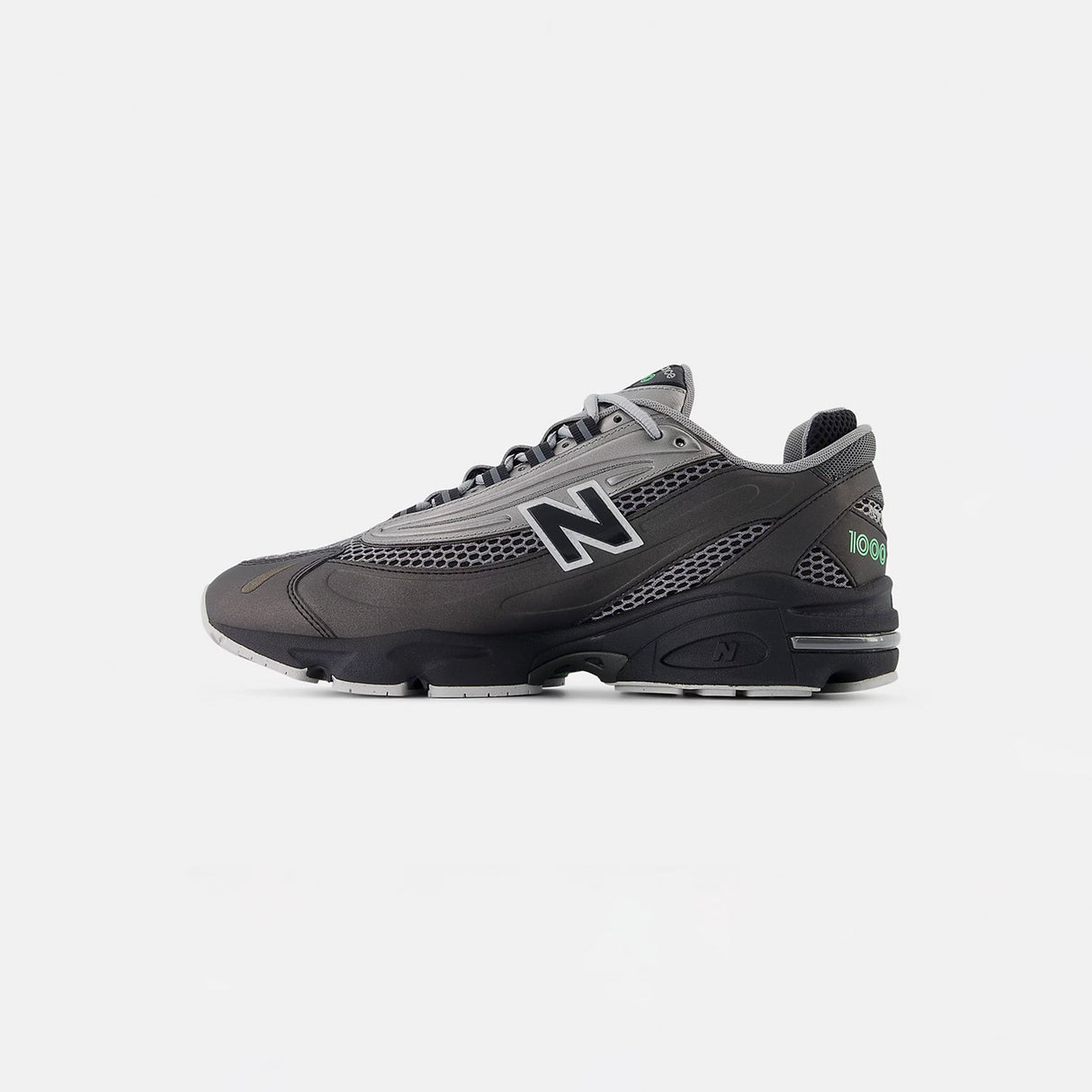 New Balance M1000T, Black/Dark Silver Metallic/Lime Leaf