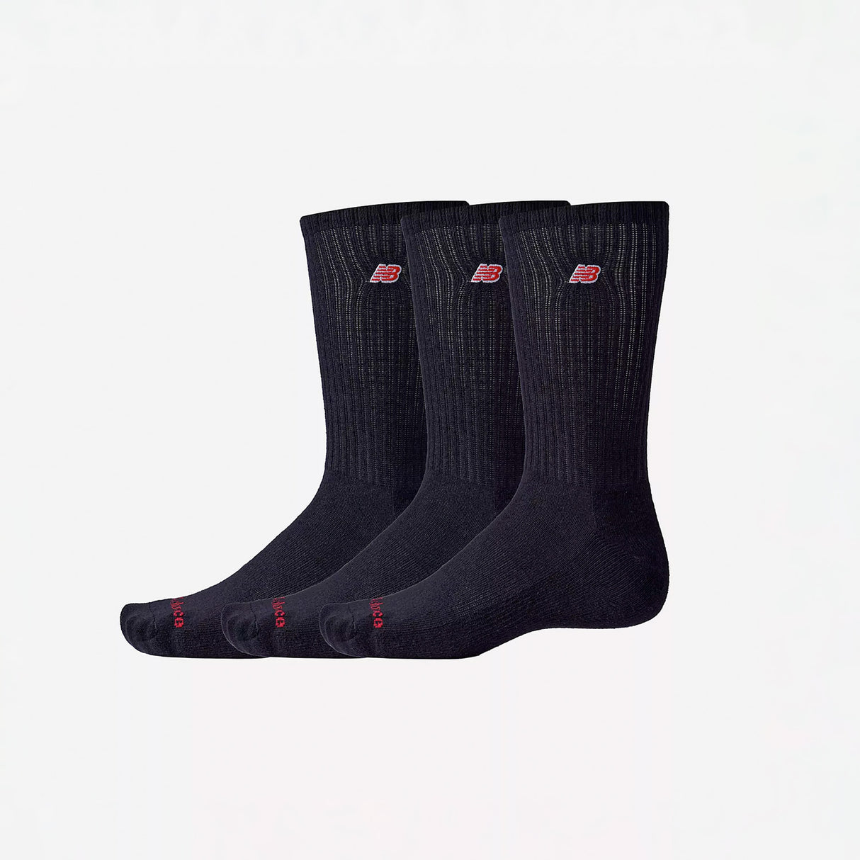 New Balance PATCH LOGO CREW SOCK 3 PACK, Black