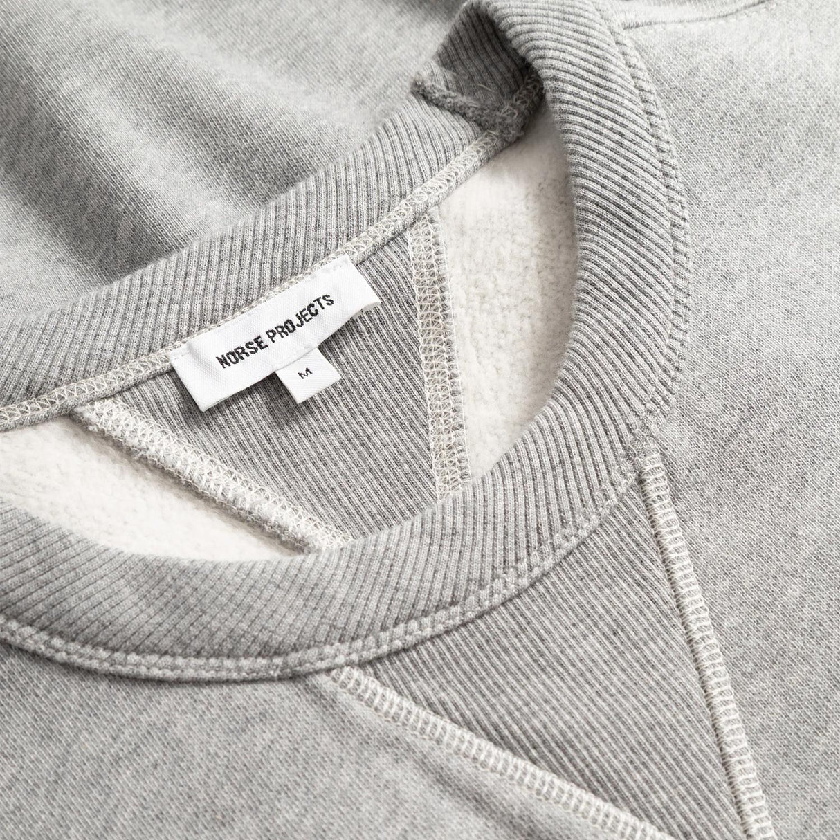 Norse Projects GILJA BRUSHED DIAGONAL COTTON SWEATSHIRT, Grey Melange