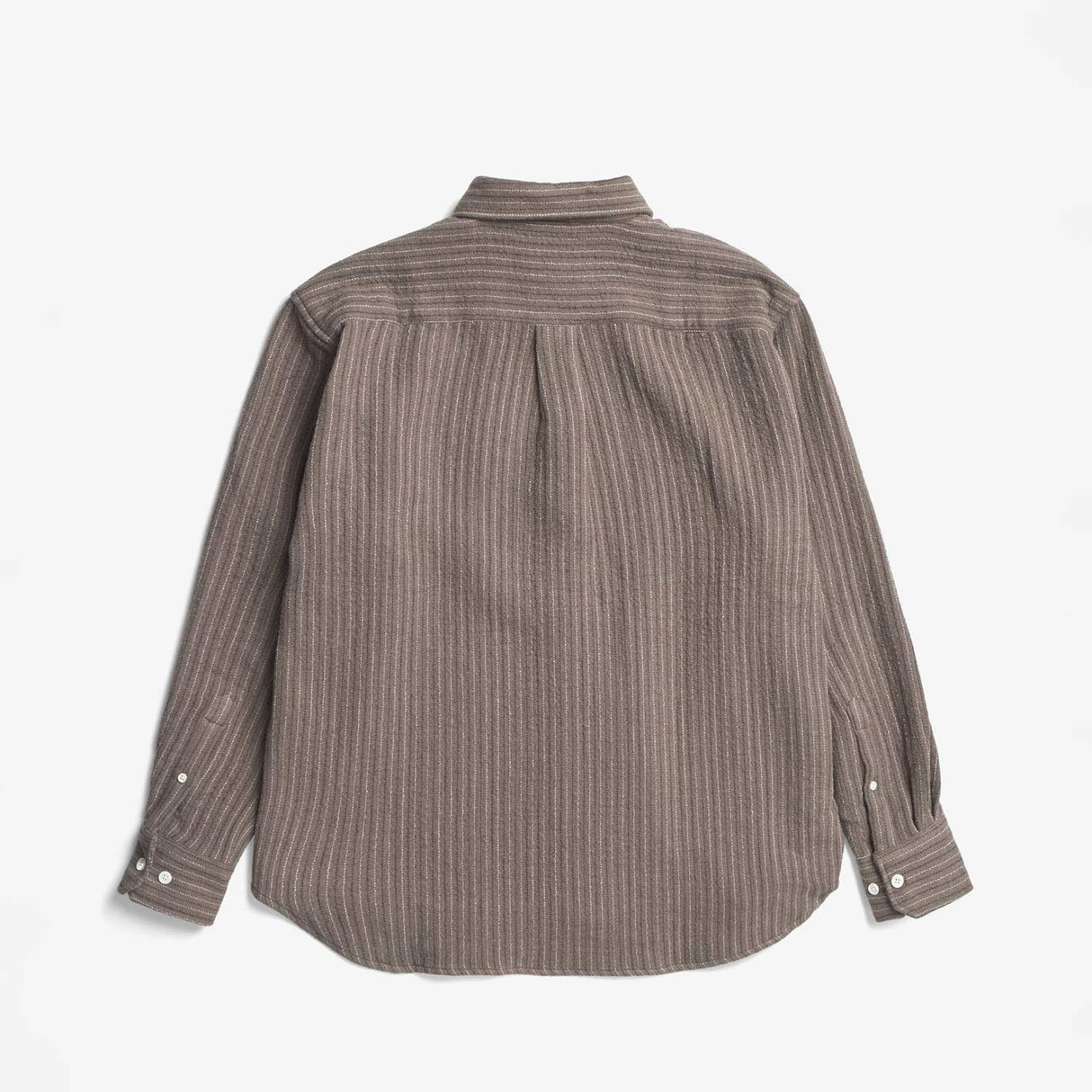 Norse Projects OLE OVERSIZED WOOL STRIPE SHIRT, Seal Brown