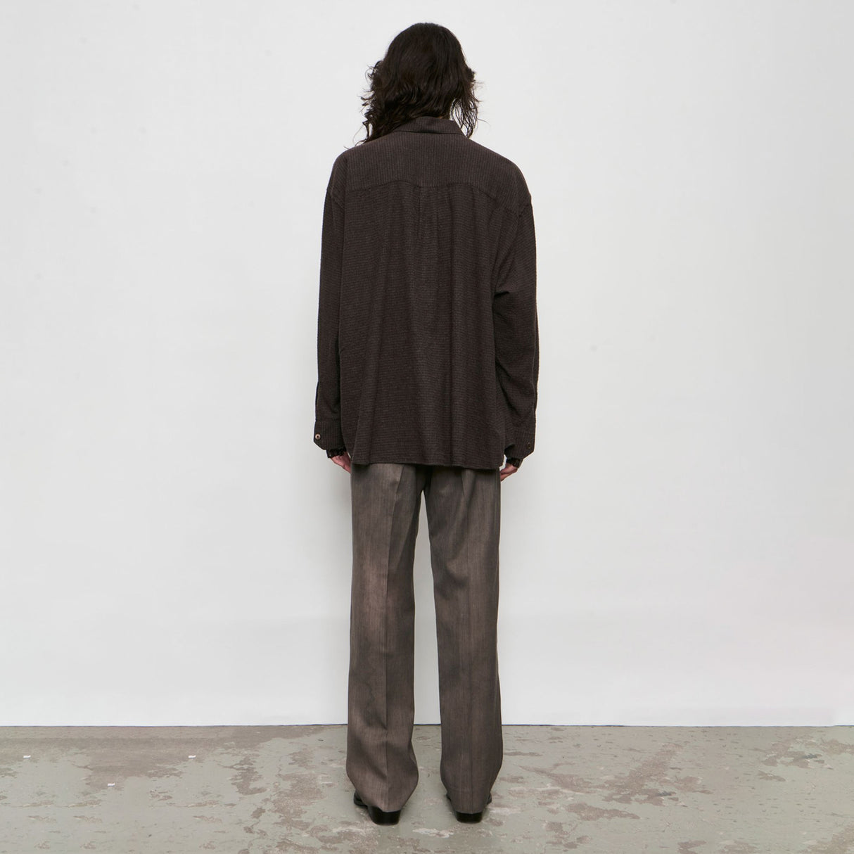 Our Legacy BORROWED SHIRT, Truffle Check Grid Cloth