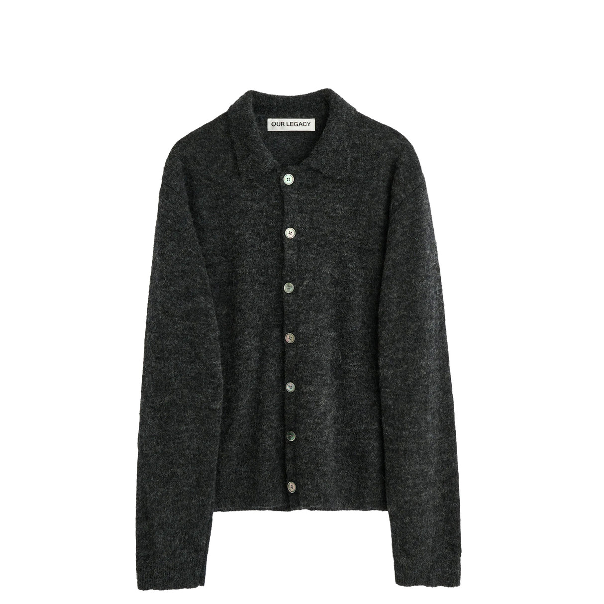Our Legacy EVENING POLO, Charcoal Melange Fuzzy Alpaca