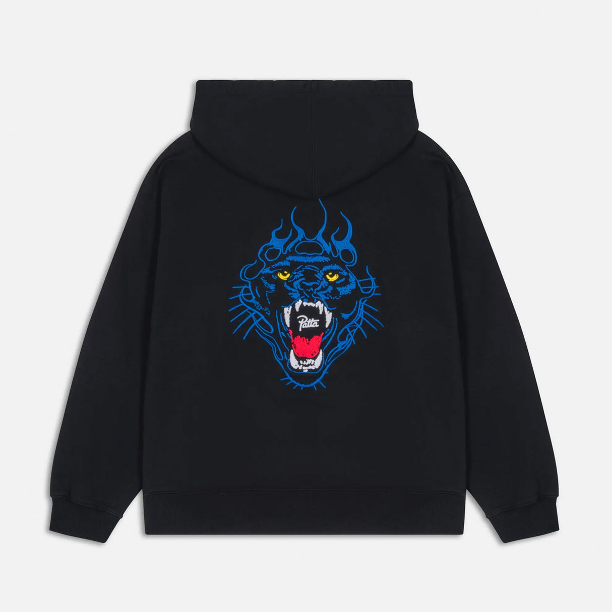Patta EMBROIDERED FIRE PANTHER HOODED SWEATSHIRT, Black