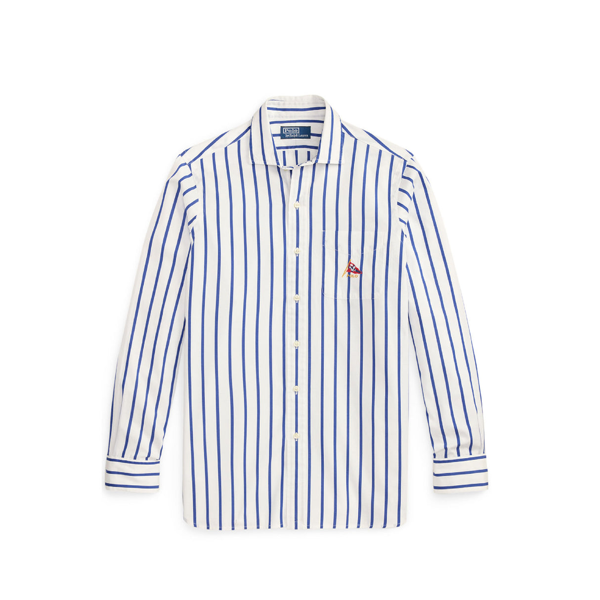 Blue and white stripe shirt on a white background