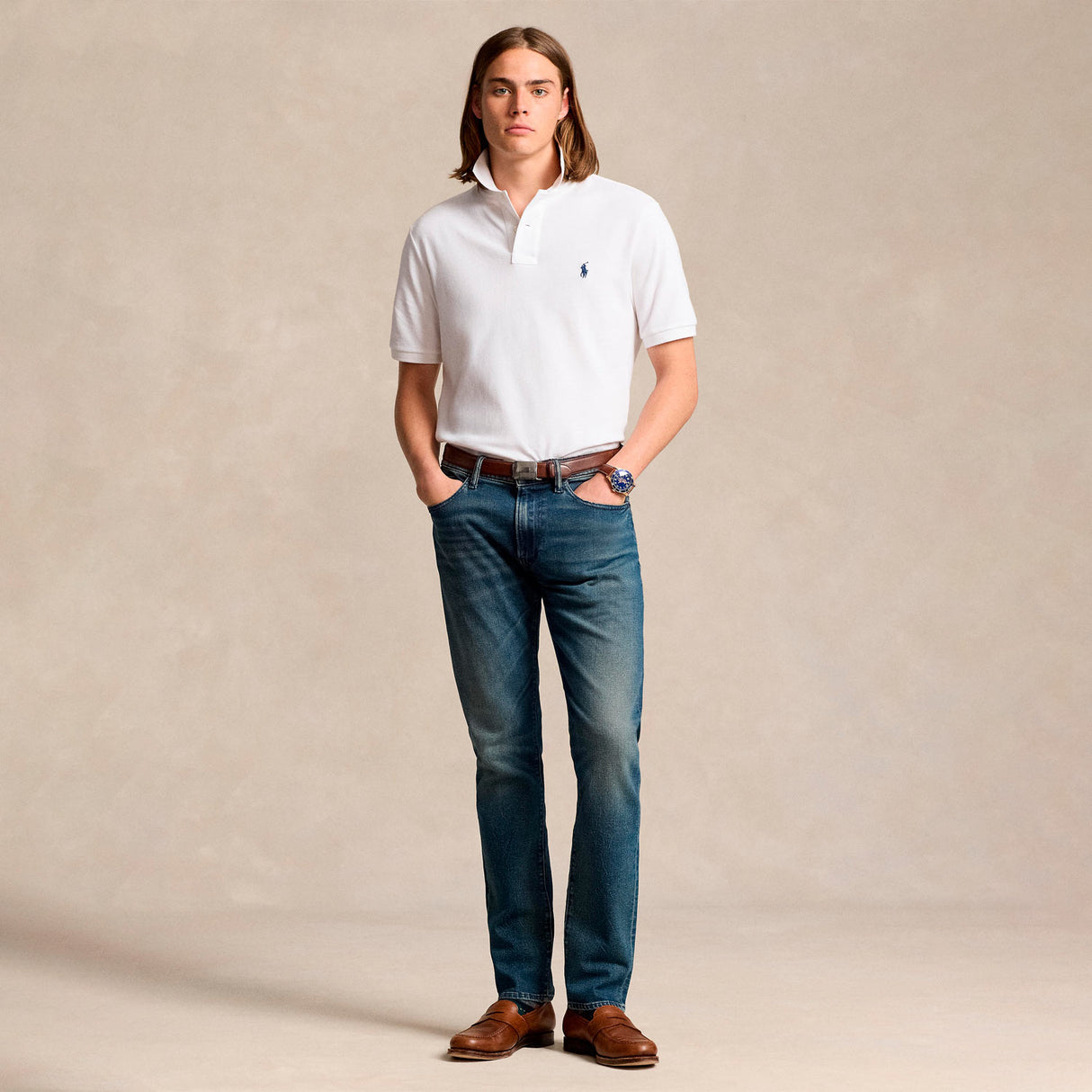 POLO Ralph Lauren S/S CLASSIC FIT MESH POLO SHIRT, White