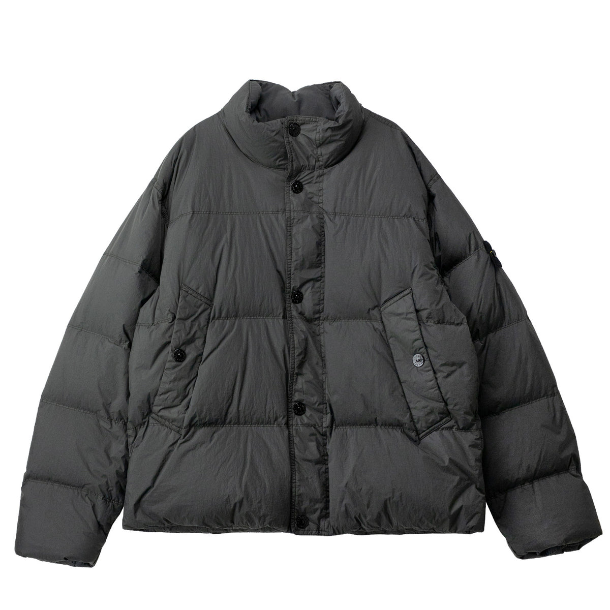 Stone Island 4100109 CRINKLE REPS NY DOWN JACKET, Lead Grey