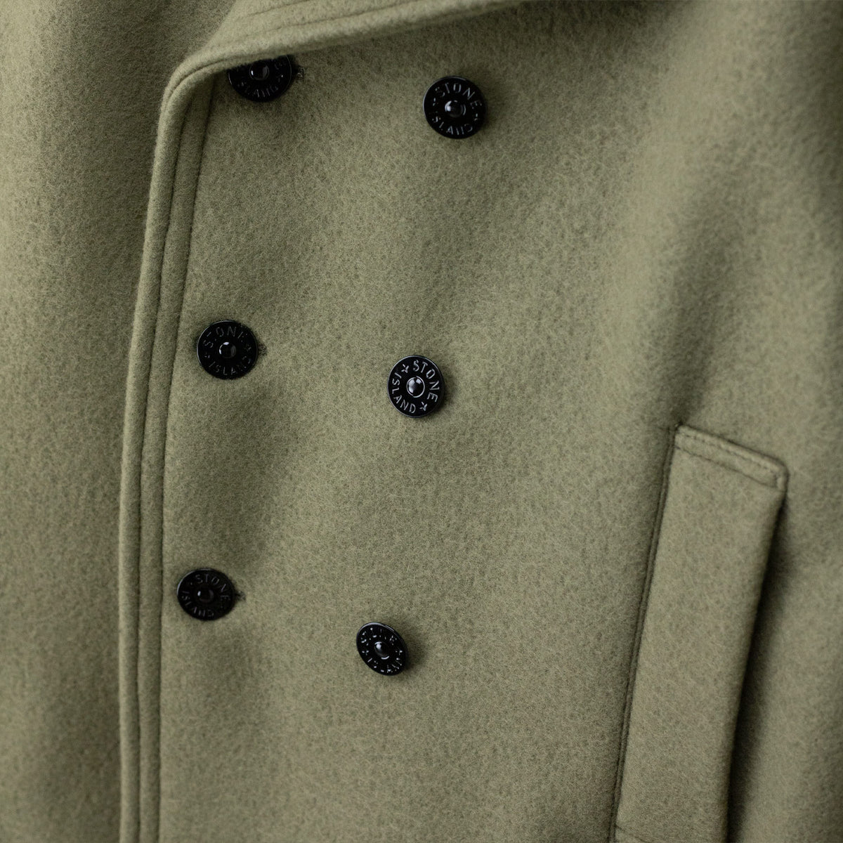 Stone Island 4100040 HEAVY MELTON JACKET, Military Green