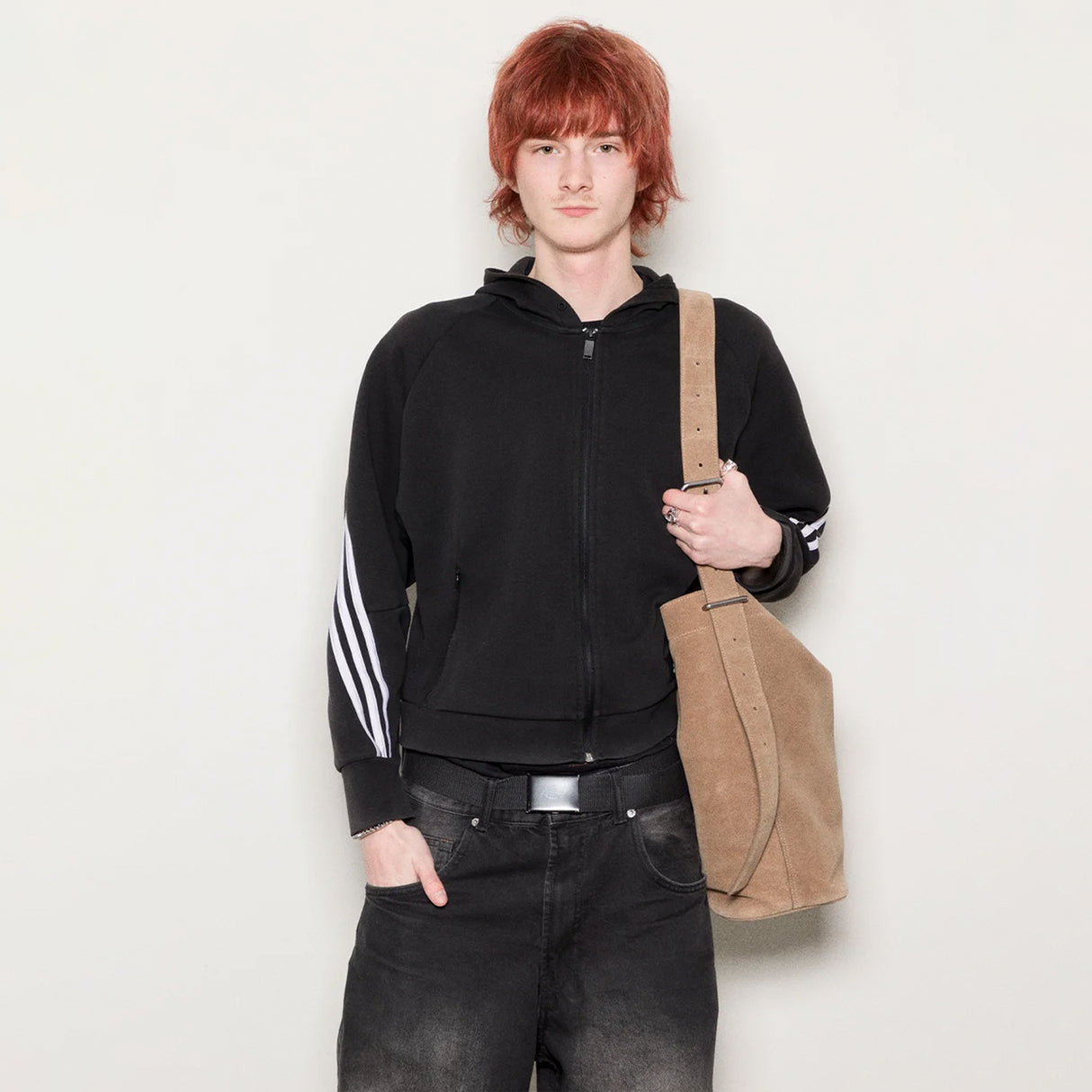 Sandqvist LEATHER SHOPPER BAG, Taupe