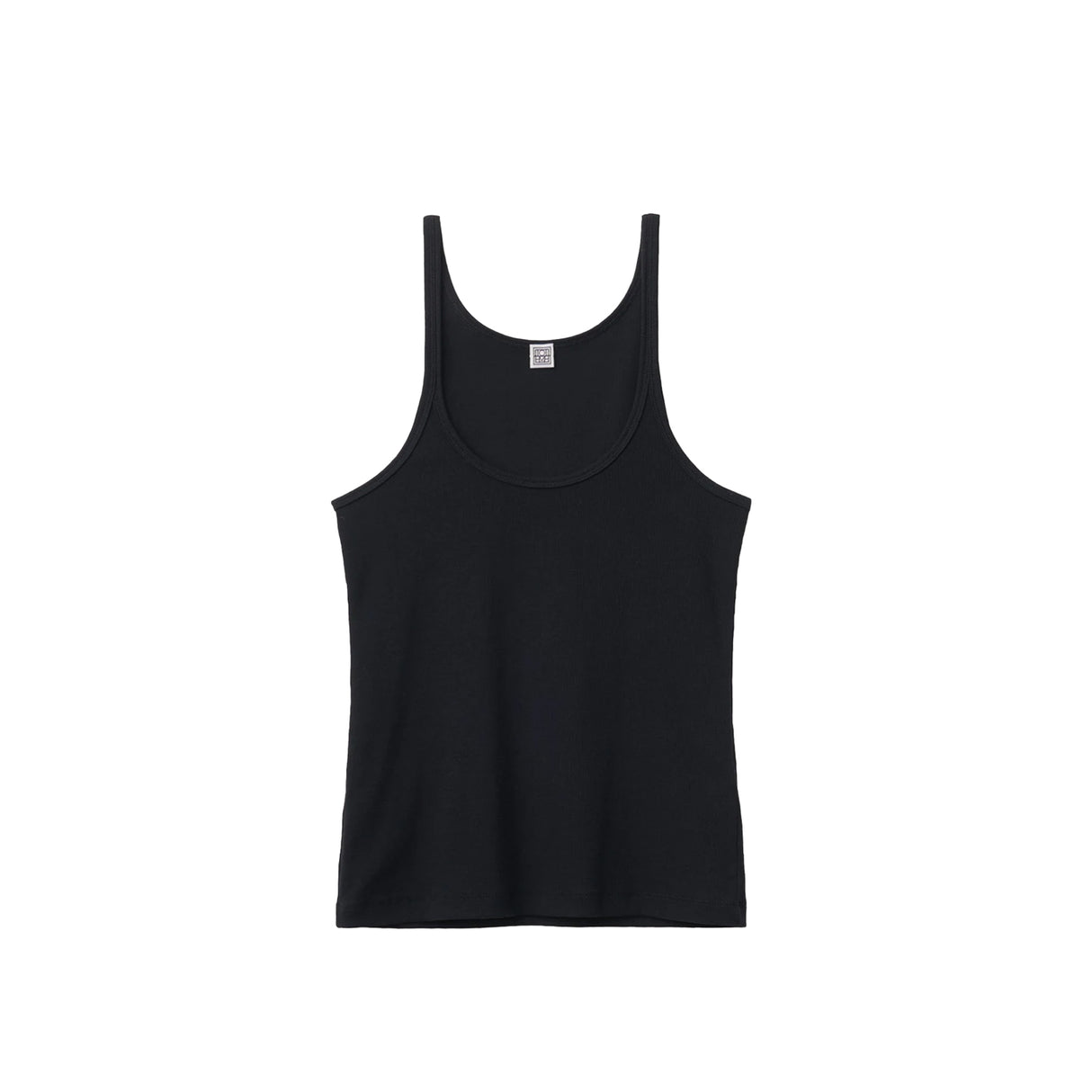 TOTEME SCOOP NECK RIB TANK TOP, Black