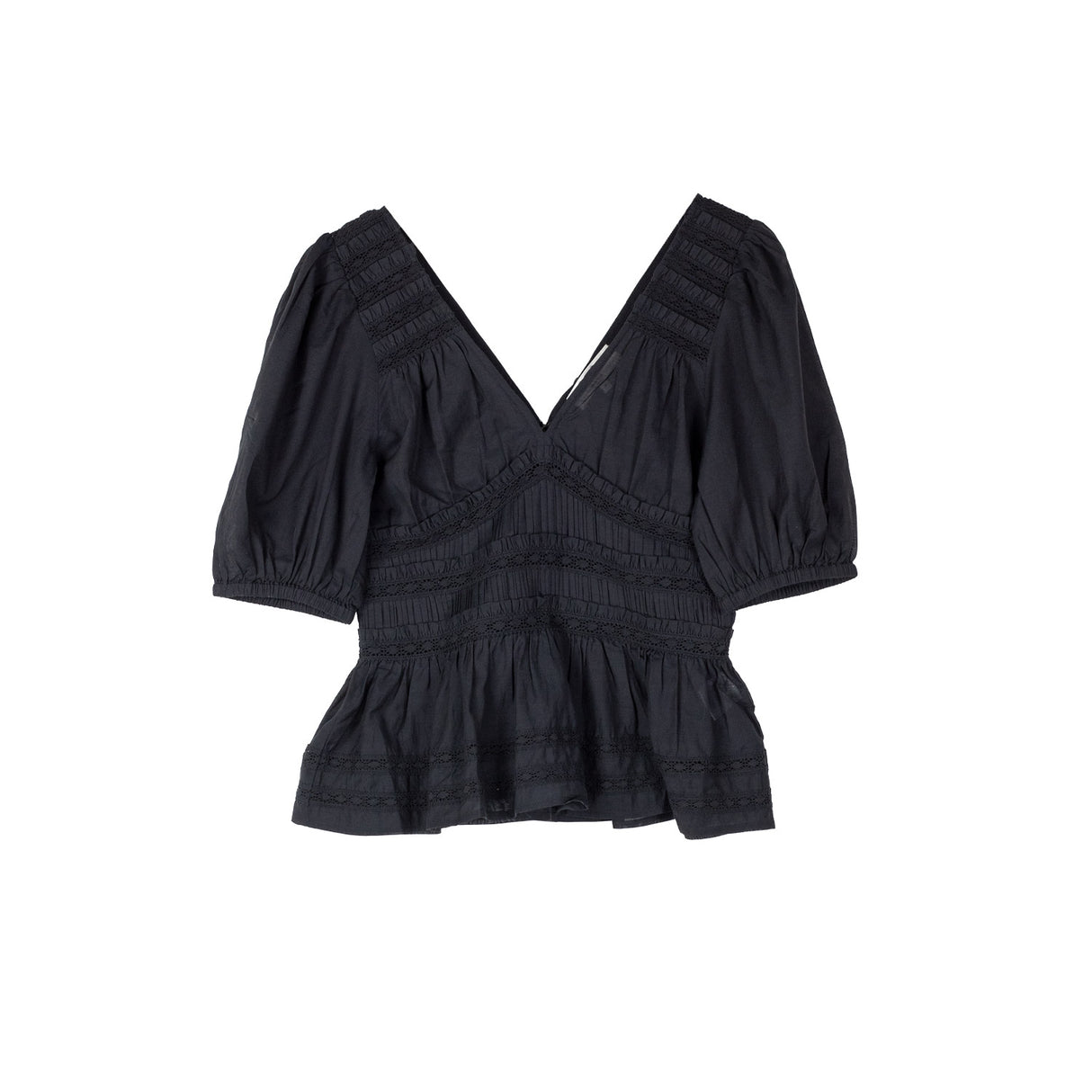 Sea NY NOMI SOLID V-NECK TOP, Black