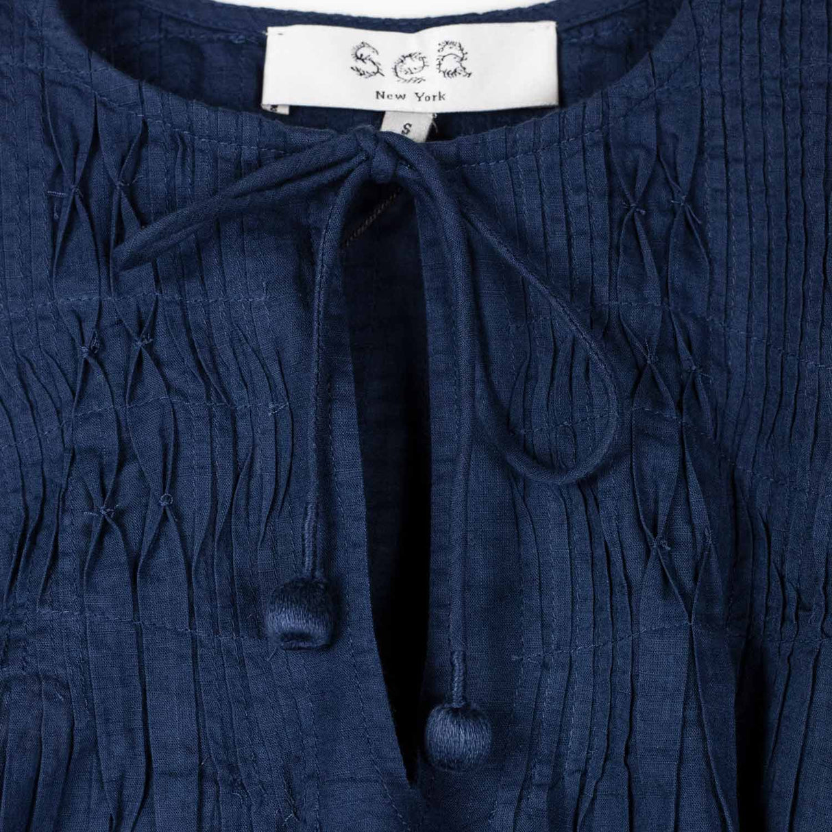 Sea NY MYRA COTTON LONG-SLEEVE TOP, Navy