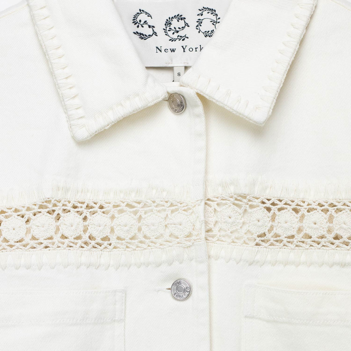 Sea NY STASIA DENIM JACKET, Cream