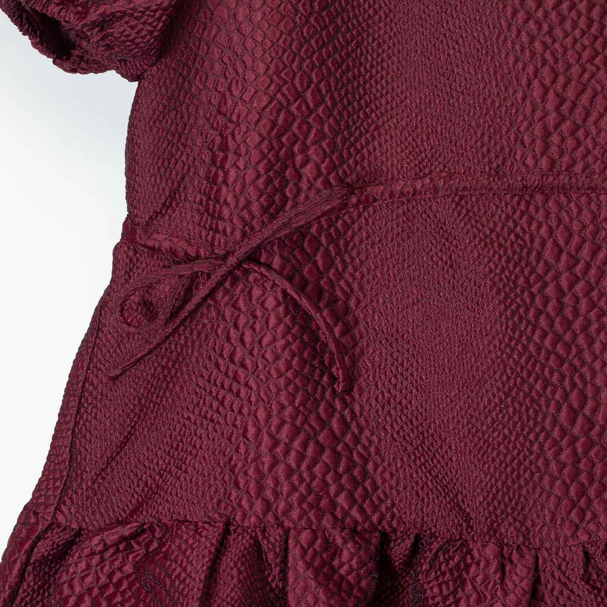 Sea NY FAYETTA EMBOSSED S/S MINI DRESS, Burgundy