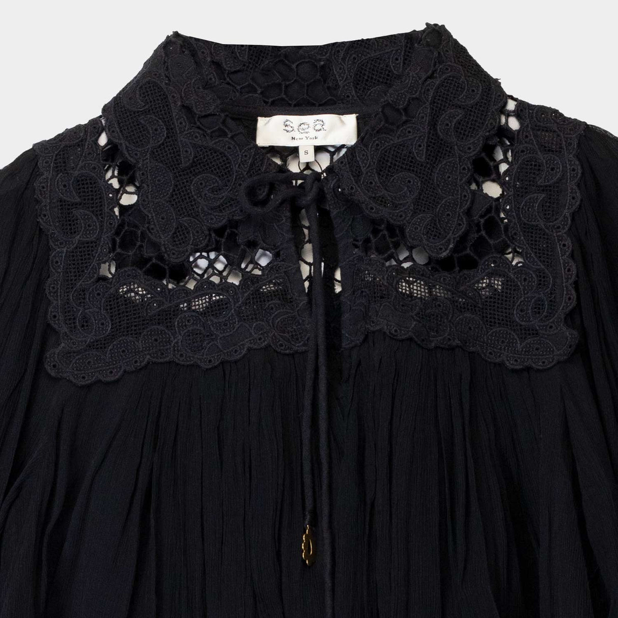 Sea NY DAPHNE LACE L/S TOP, Black