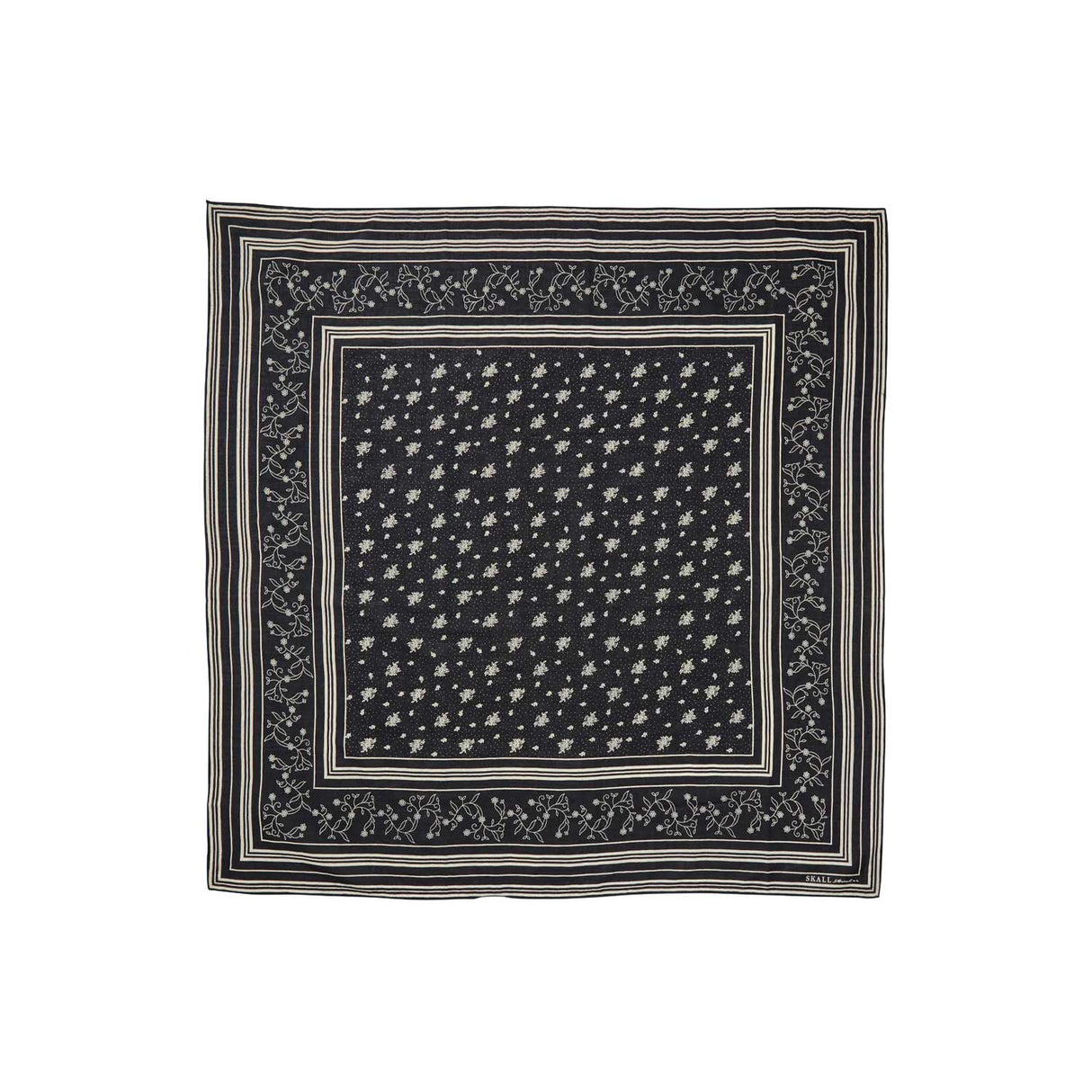 Skall Studio CLASSIC SCARF 90X90, Black/Light Cream