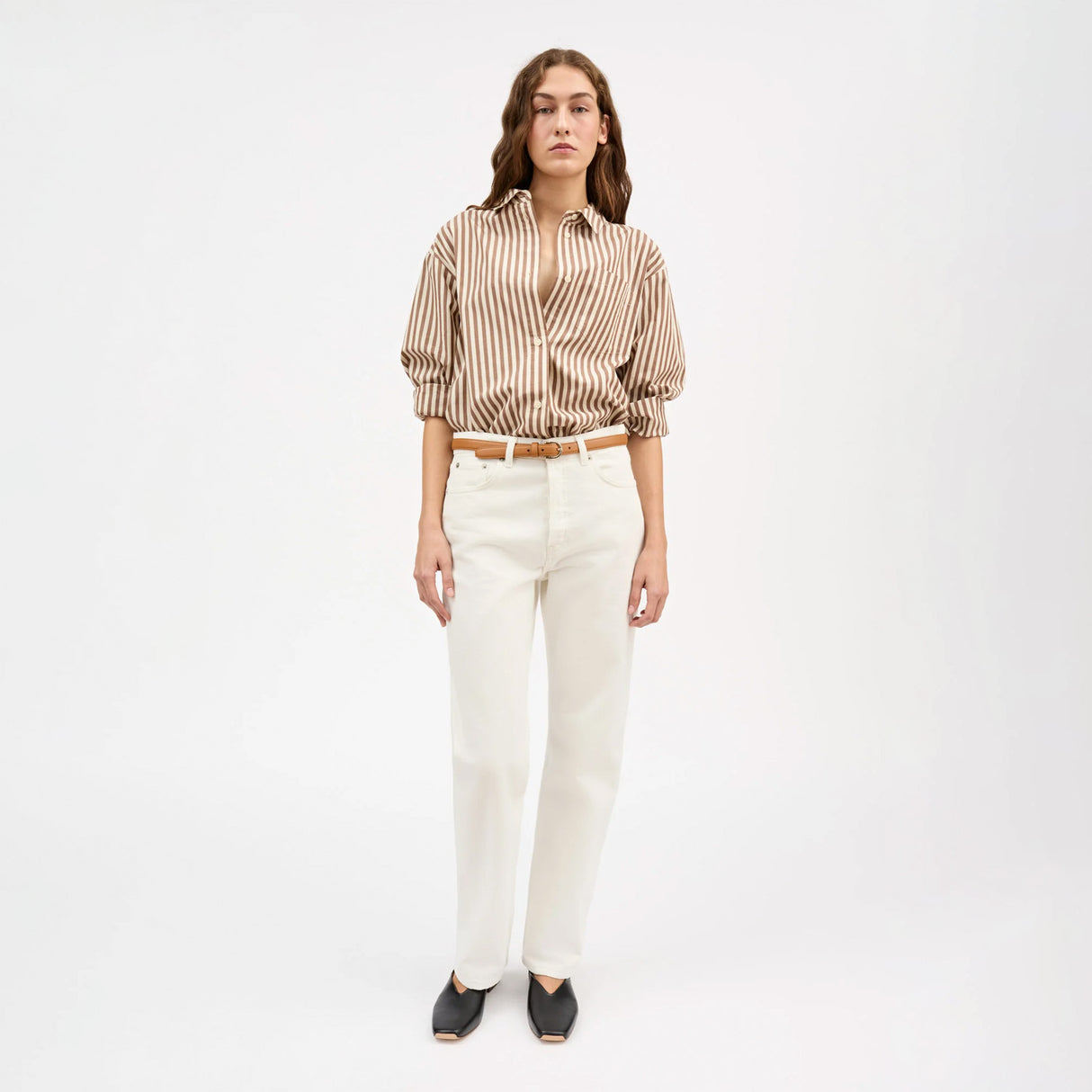 Skall Studio EDGAR SHIRT, Brown/Ecru