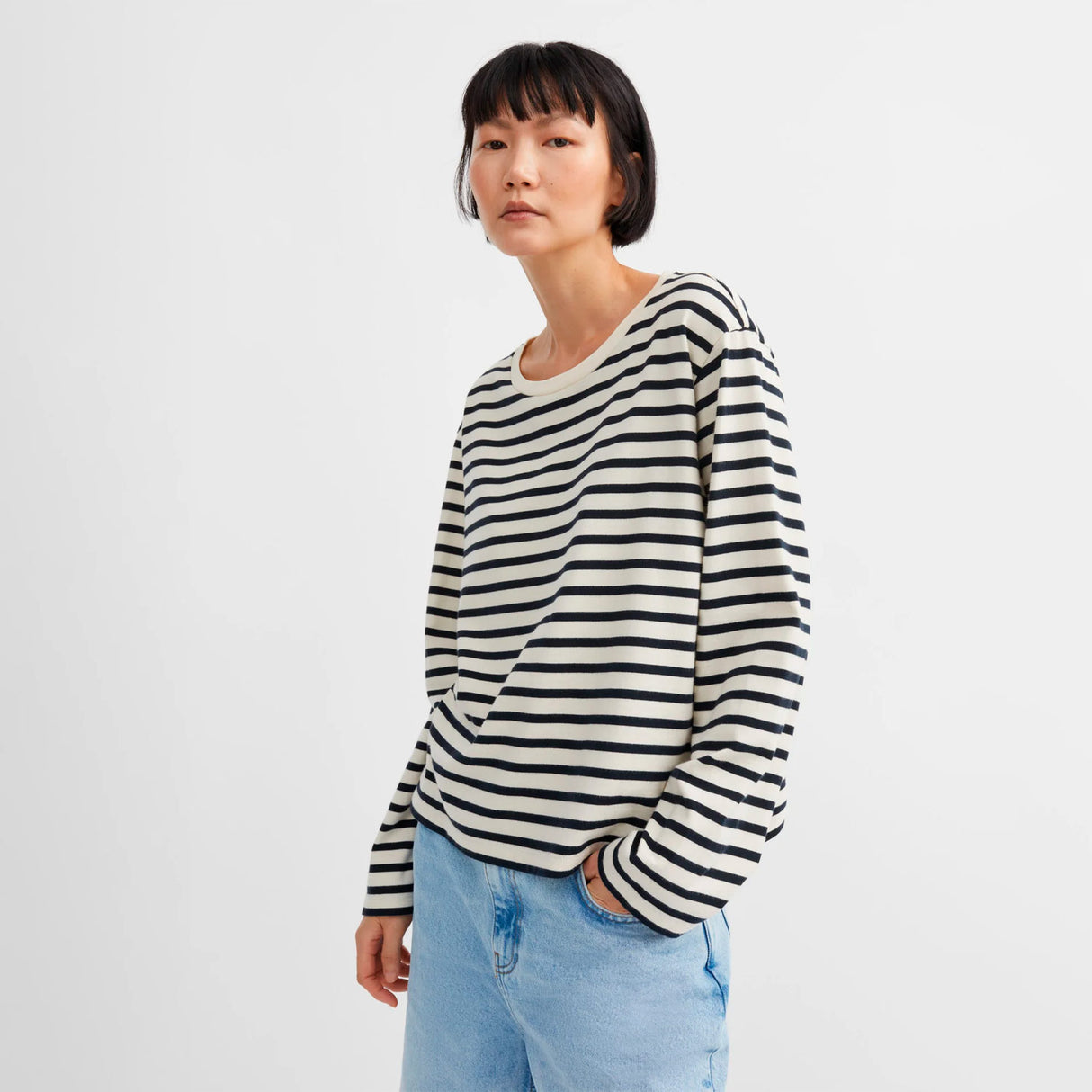 Skall Studio LOUI OVERSIZED BLOUSE, Dark Navy/White Stripe