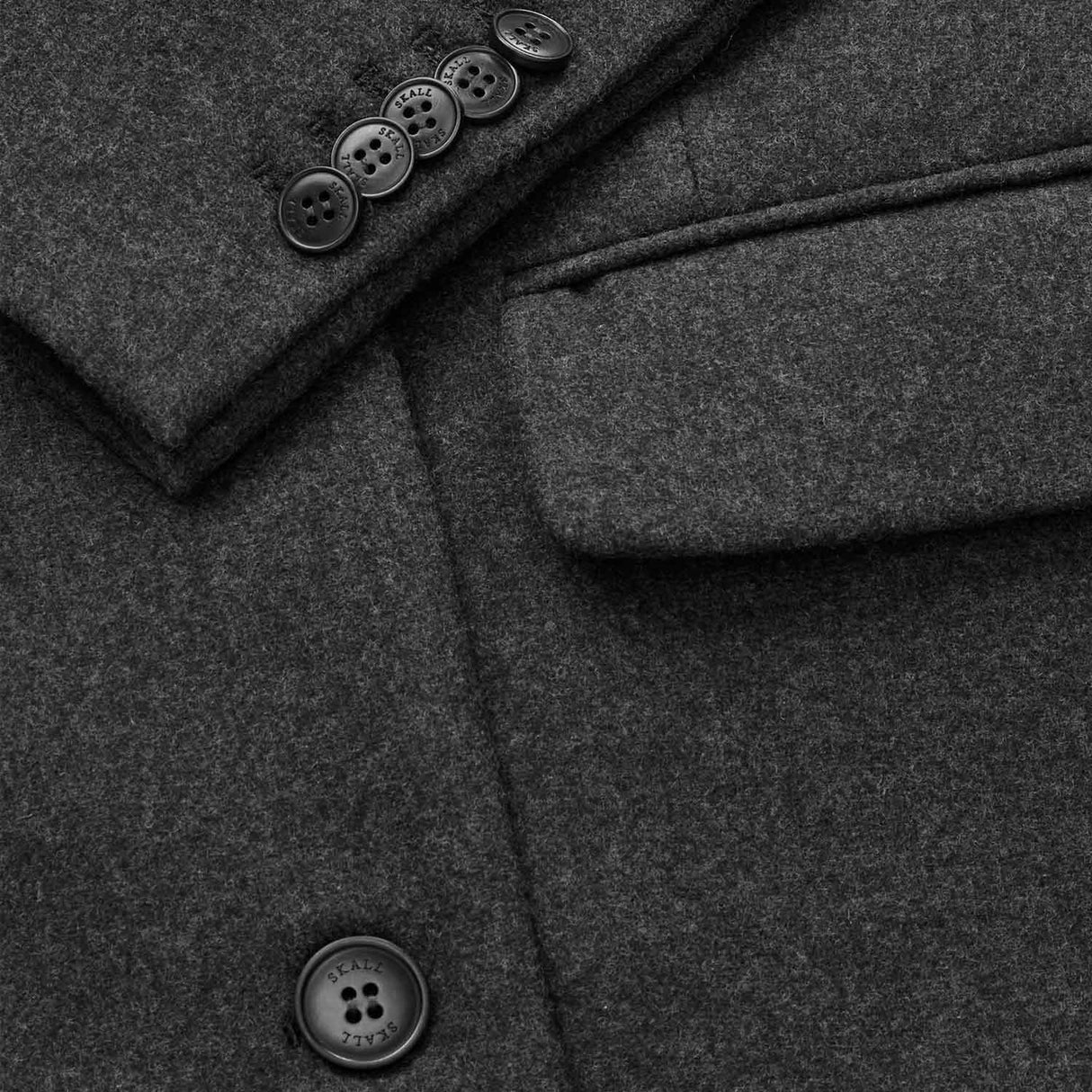 Skall Studio DAVID COAT DARK, Grey Melange
