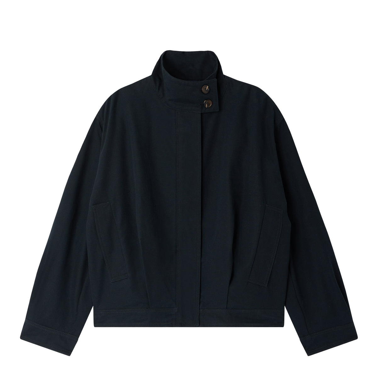 Deep blue jacket on a white background