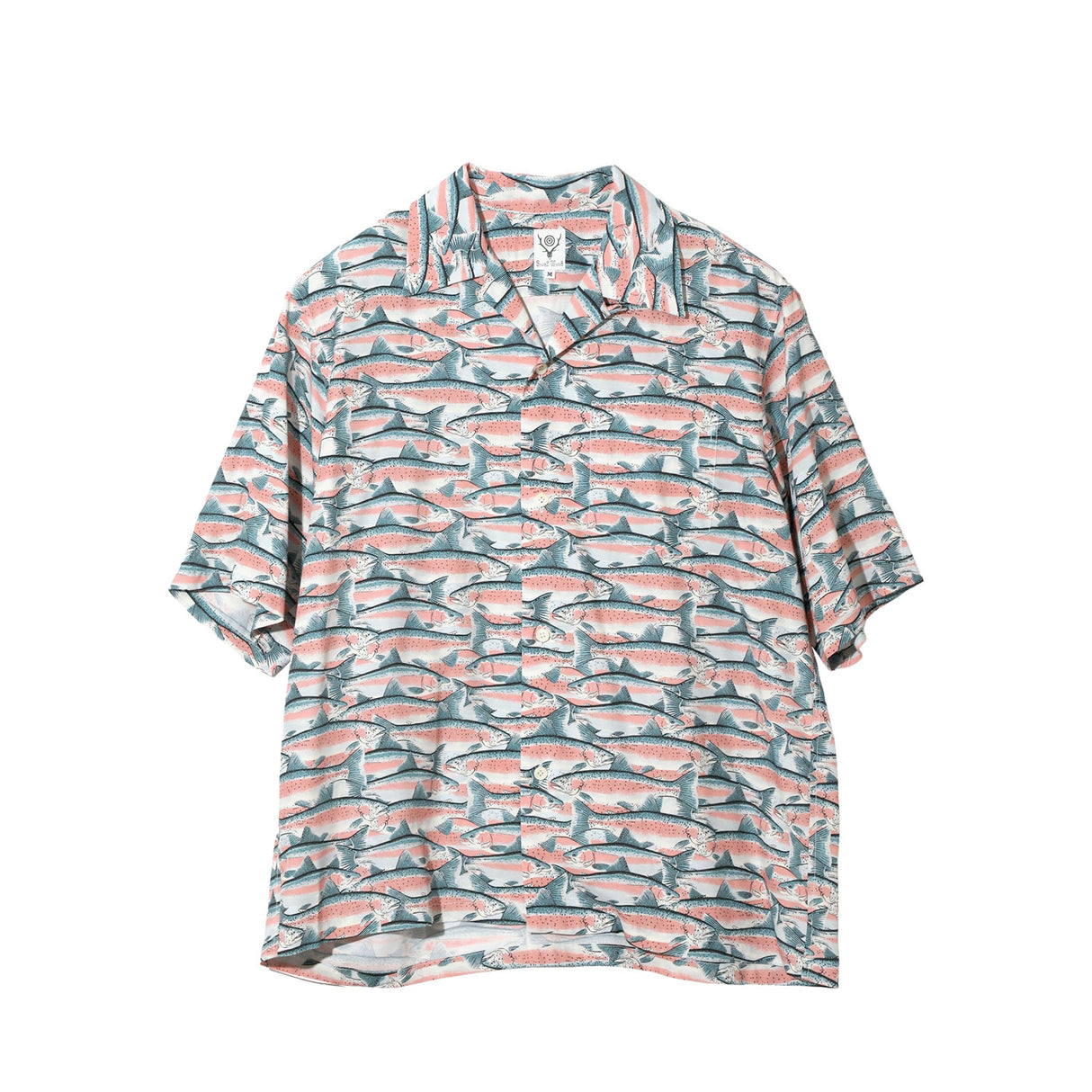 South2 West8 S/S OPEN COLLAR SHIRT, Blue