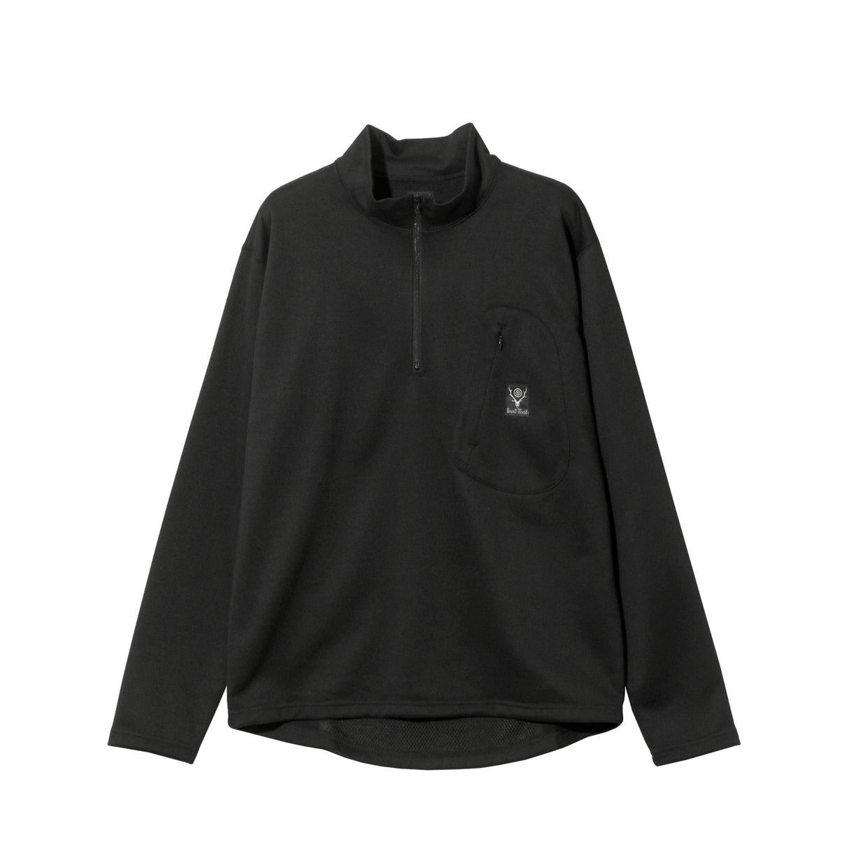 South2 West8 ZIP POCKET PULLOVER SHIRT, Black
