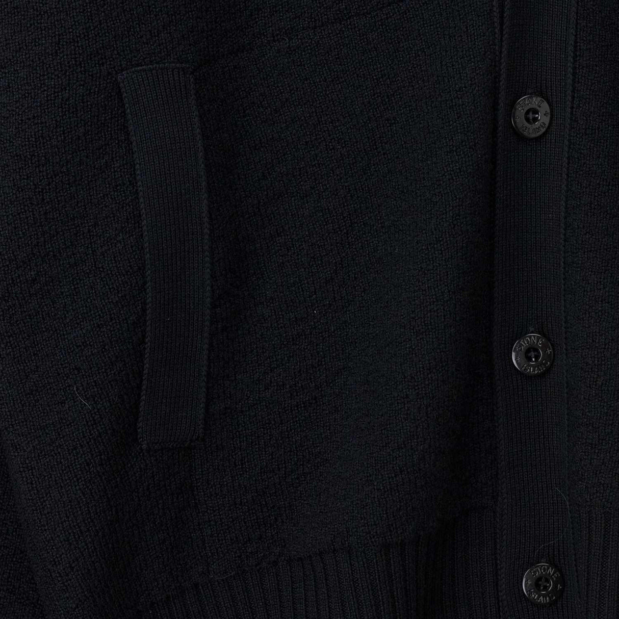 Stone Island 5100010 LOOSE-FIT V-NECK CARDIGAN, Black