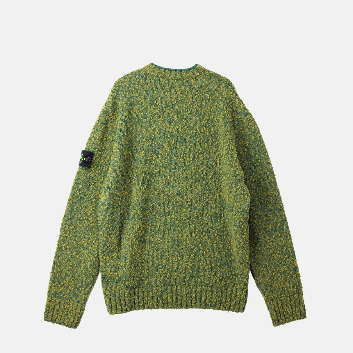 Stone Island SPECKLED WOOL NYLON CREW NECK, Dark Green Melange