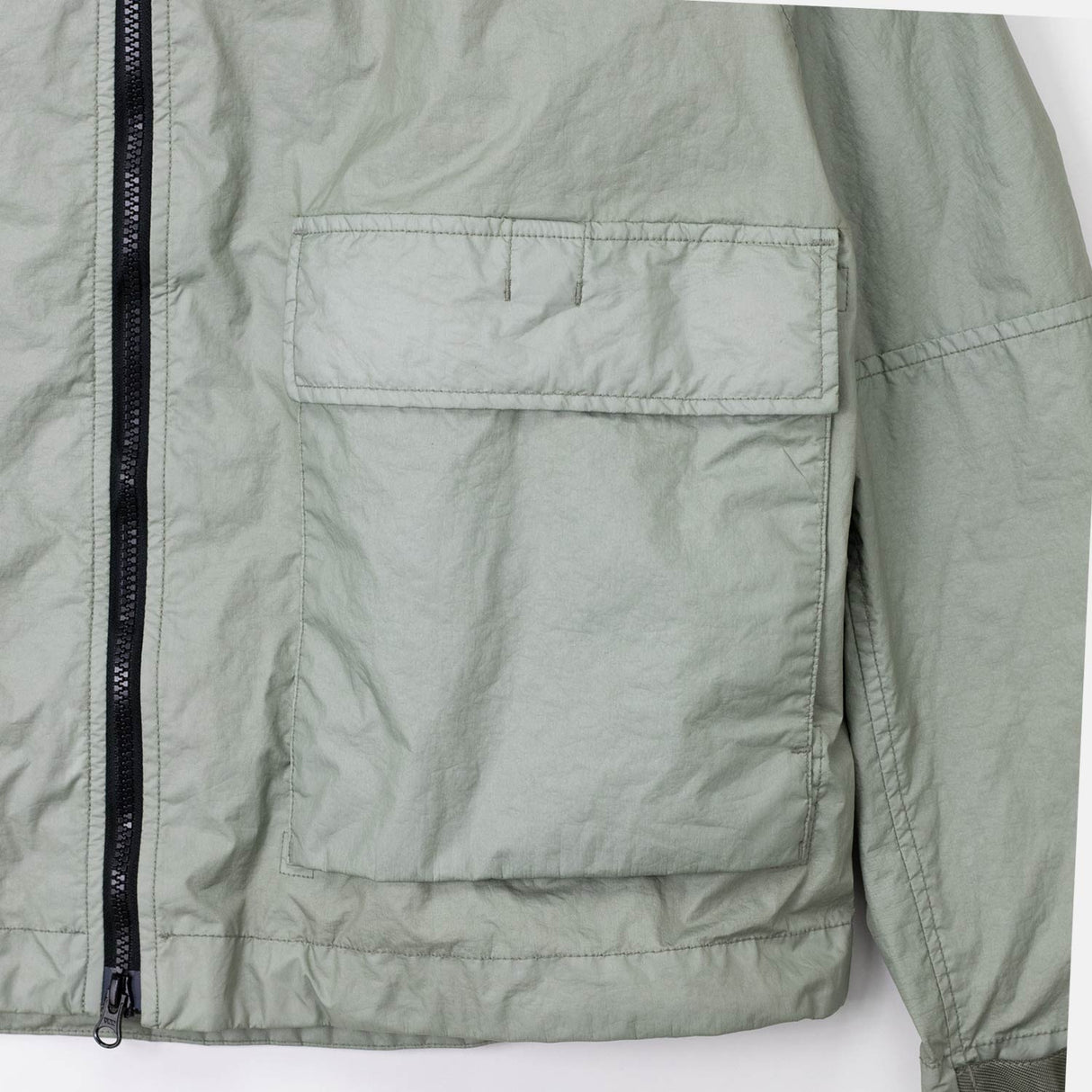 Stone Island 4100004 MEMBRANE 3L TC SHORT PARKA ARMY, Sage Green