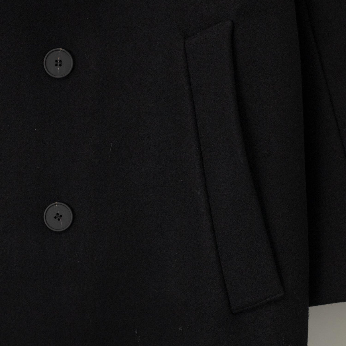 Studio Nicholson DIALL DB OVERCOAT, Black