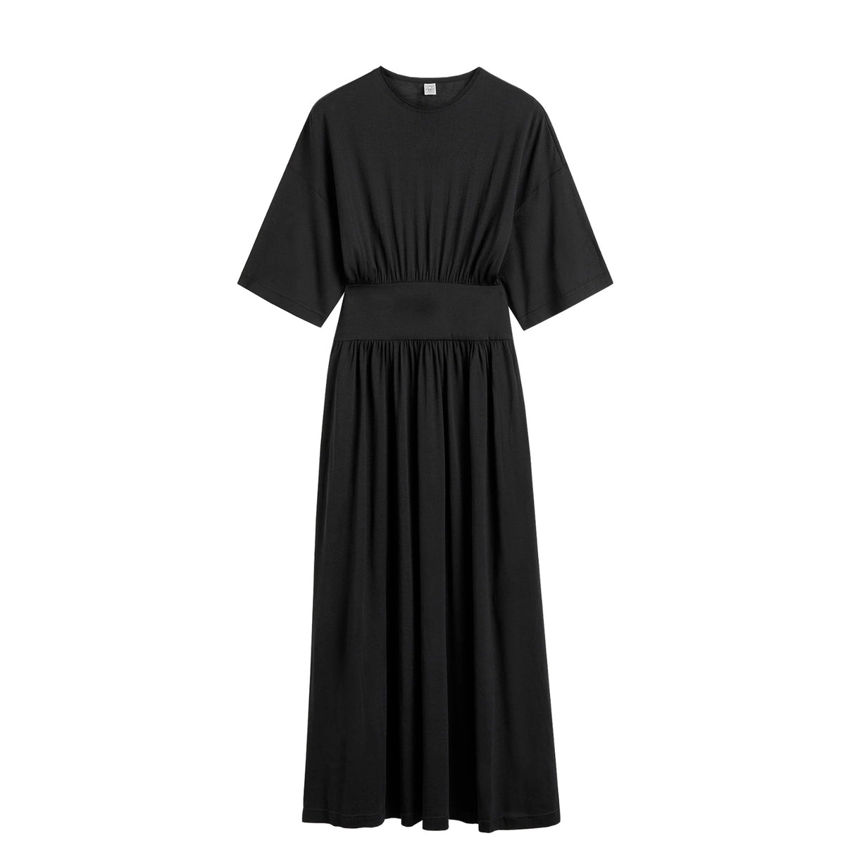 TOTEME COTTON SILK TEE DRESS, Black