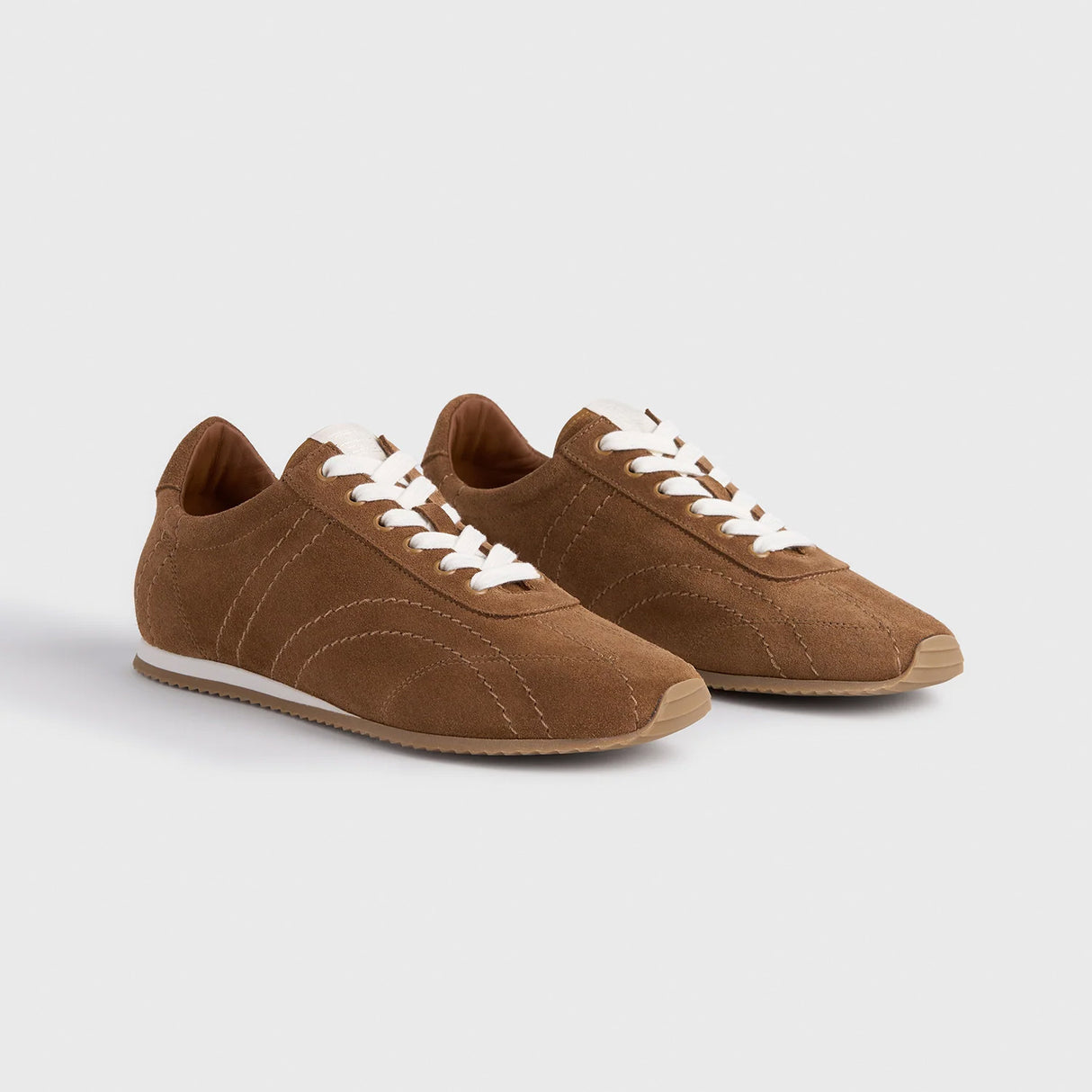 TOTEME FLEX SUEDE SNEAKERS, Copper